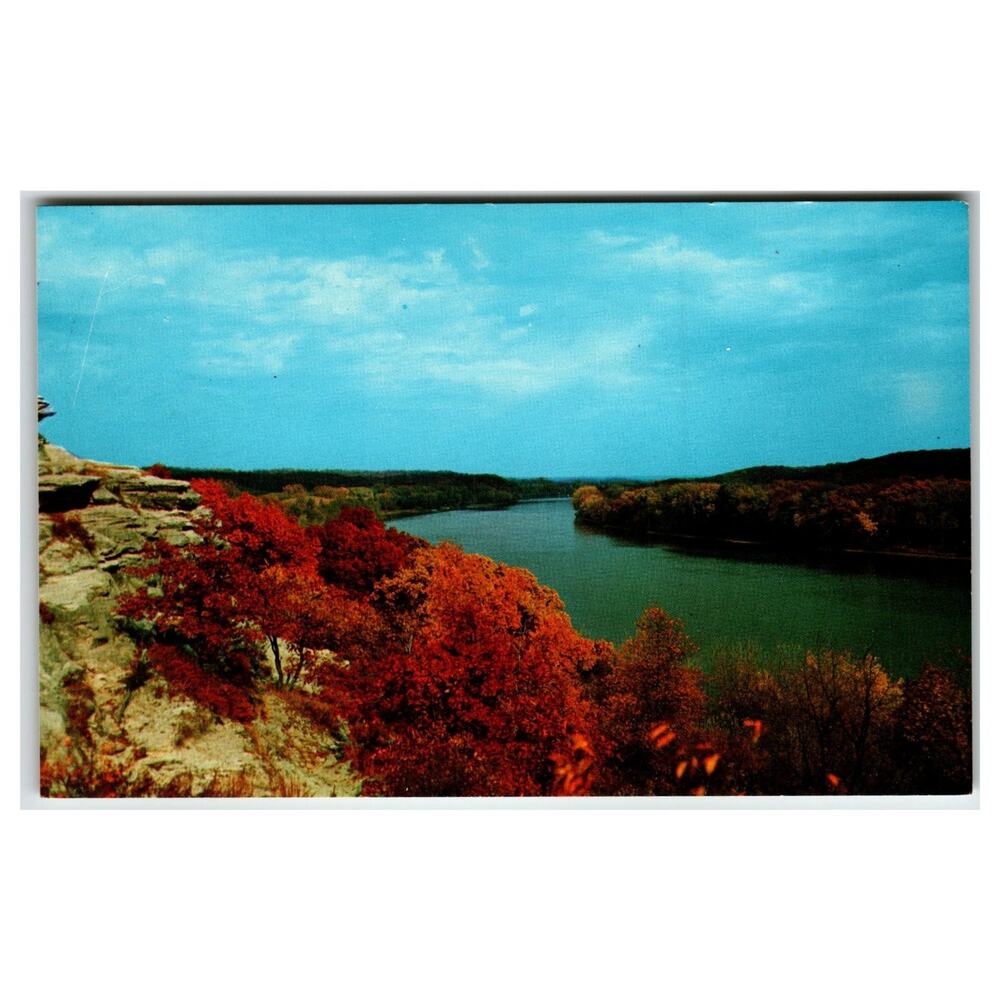 Rock River View Castle Rock Oregon Illinois Ektachrome C. Carroll Thill Postcard